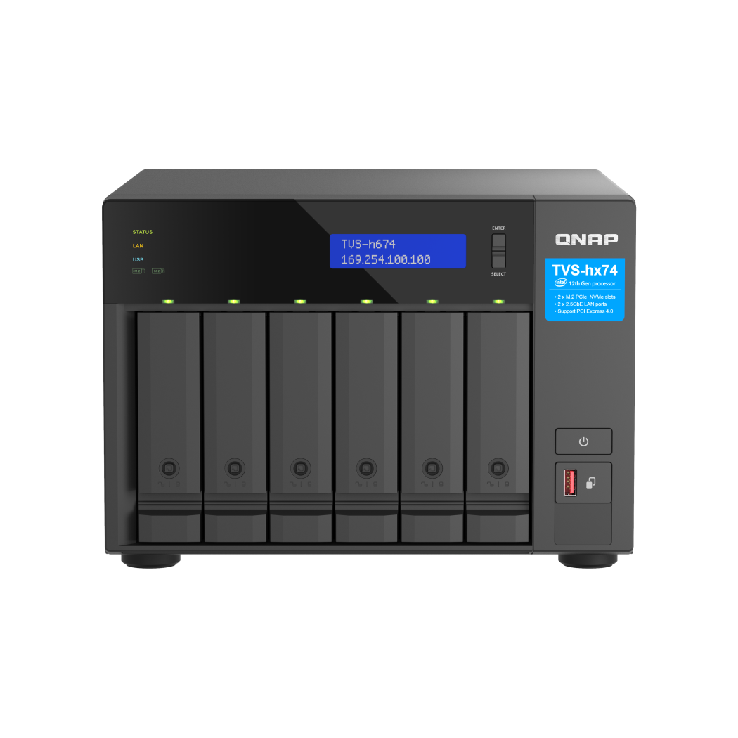 QNAP TVS-h674-i3-16G NAS Side View 3