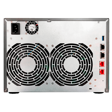 ASUSTOR Lockerstor Series AS6510T NAS Back View (I/O ports)