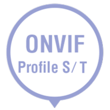 Asustor ONVIF Profile S/T logo in a circular blue border