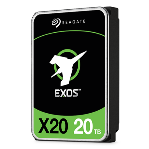 Seagate Exos Series ST20000NM007D Hard Drive Angled Front View
