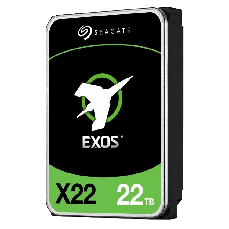 Seagate Exos Series ST22000NM001E Hard Drive Angled Front View