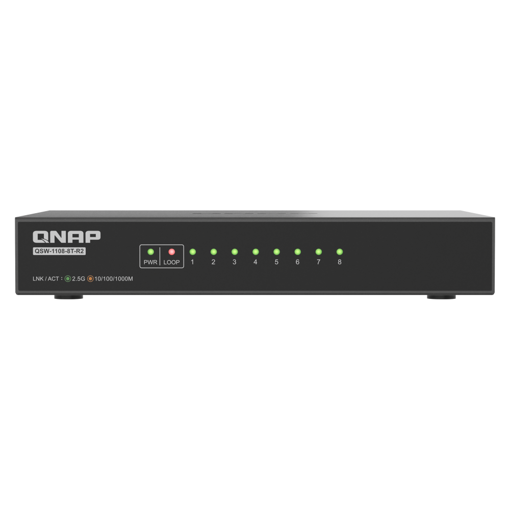 QNAP QSW-1108-8T-R2 network switch front view