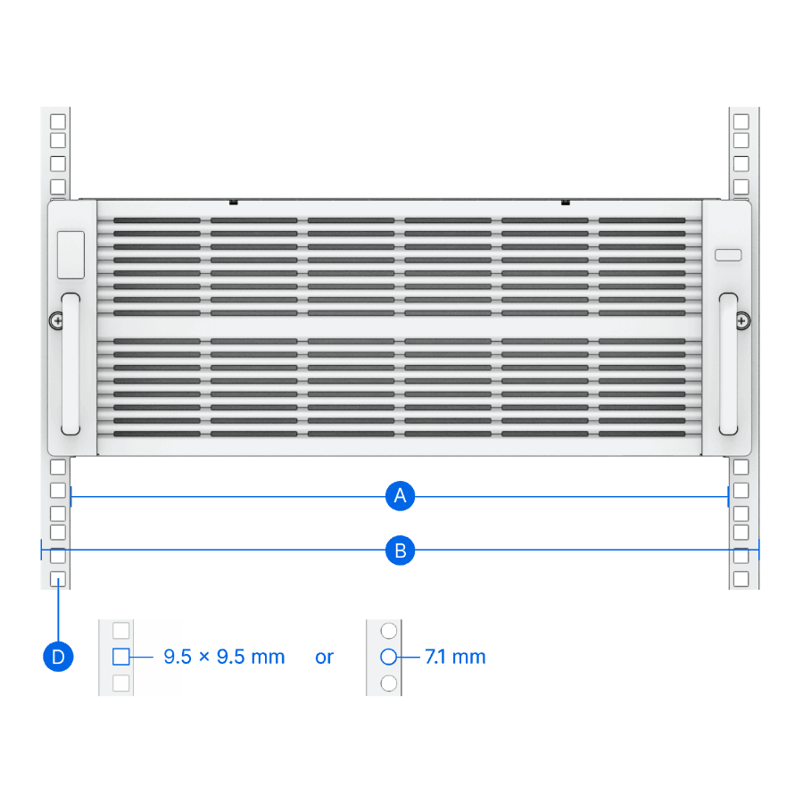 SYNOLOGY RKS-03 Rail Kit & Tray Back View (I/O ports)