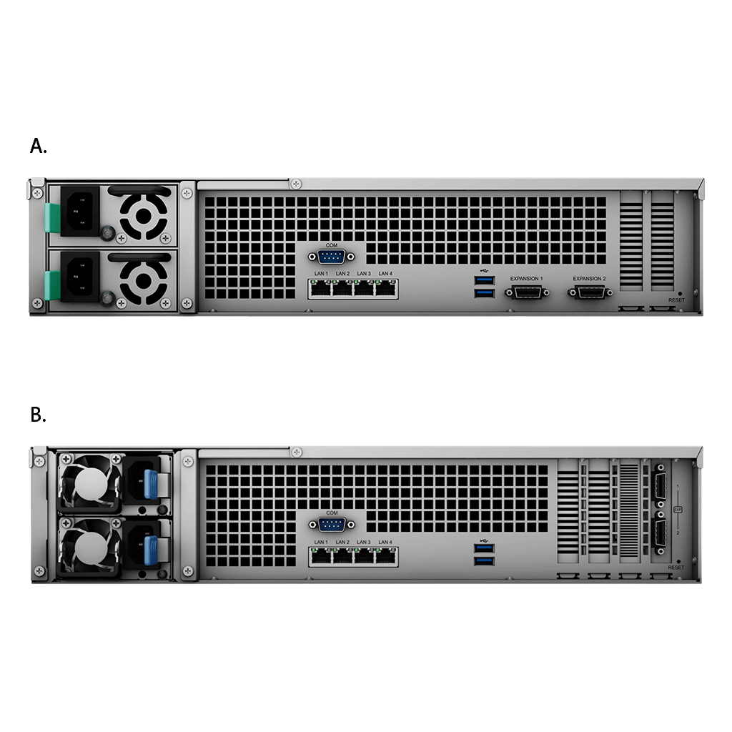 SYNOLOGY XS+/XS series RS3621RPXS NAS Back View (I/O ports)