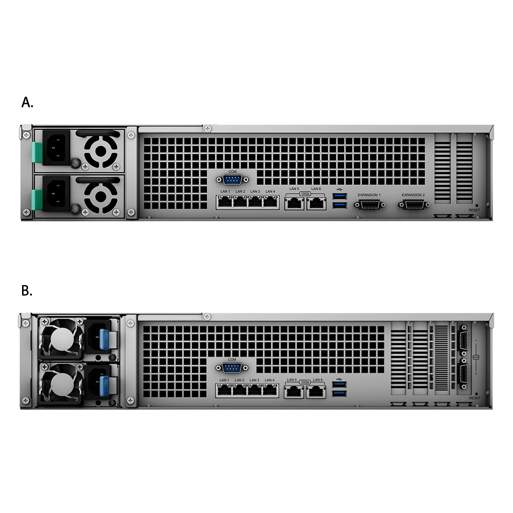 SYNOLOGY XS+/XS series RS3621XS+ NAS Back View (I/O ports)