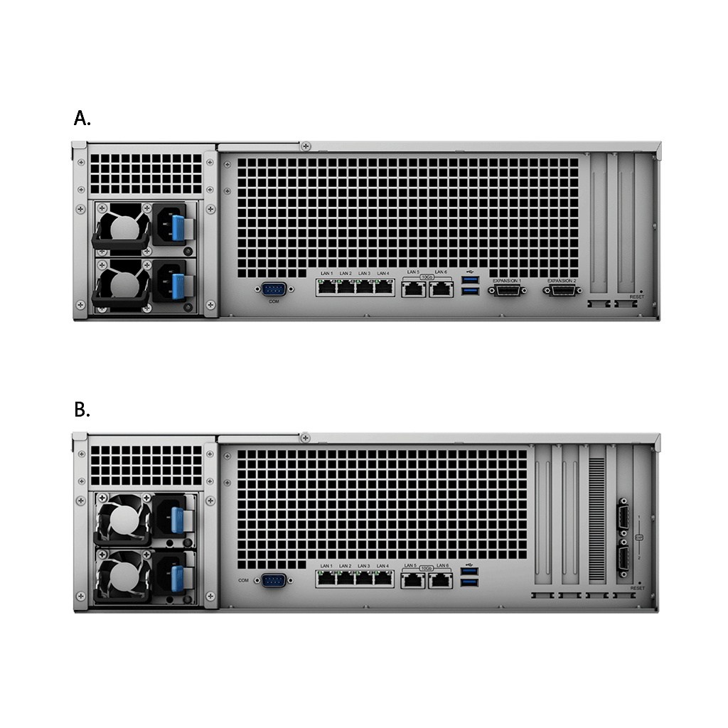 SYNOLOGY XS+/XS series RS4021XS+ NAS Back View (I/O ports)