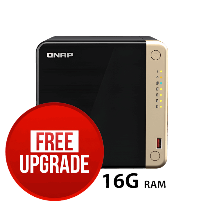 QNAP TS-464-8G NAS plus 8GB free upgrade RAM Front View