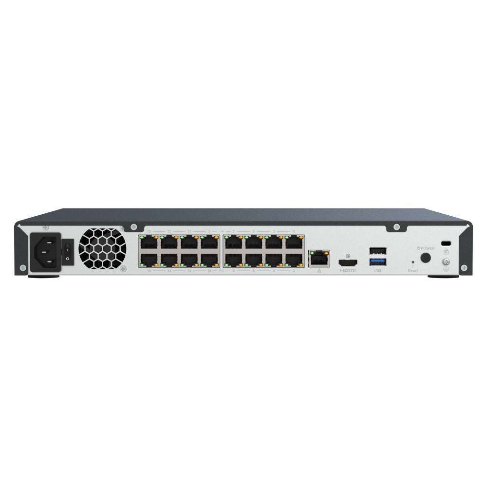 QNAP TVR-AI200 NVR for Surveillance back View (I/O ports)