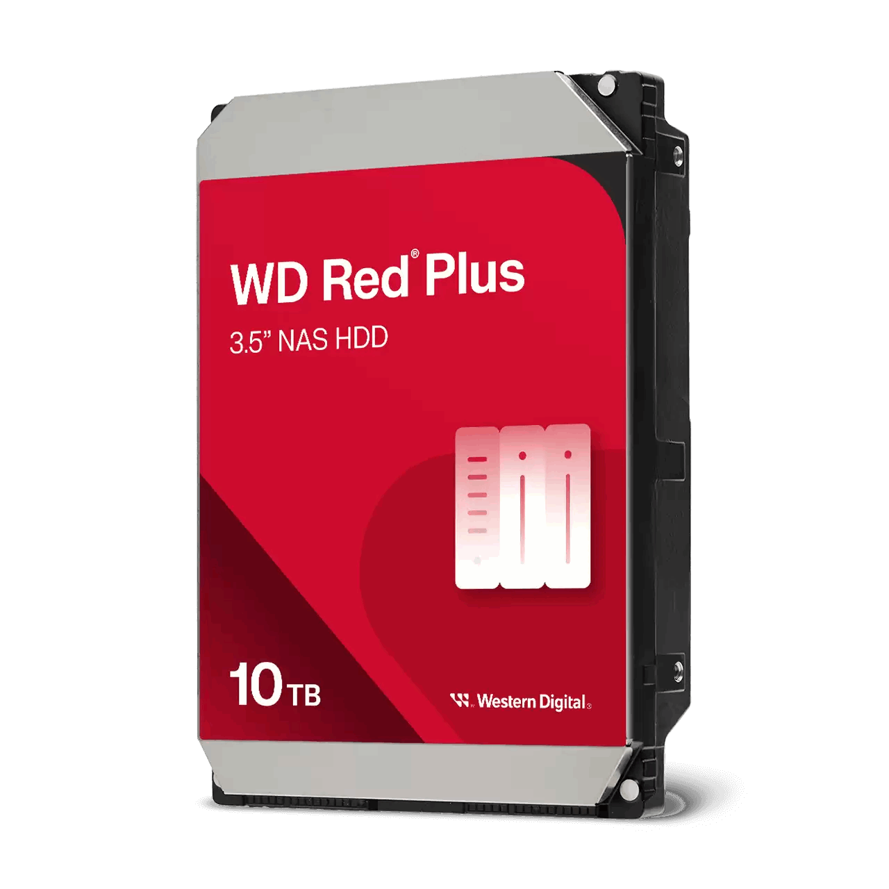 WD Red Plus Series WD101EFBX Hard Drive Front View