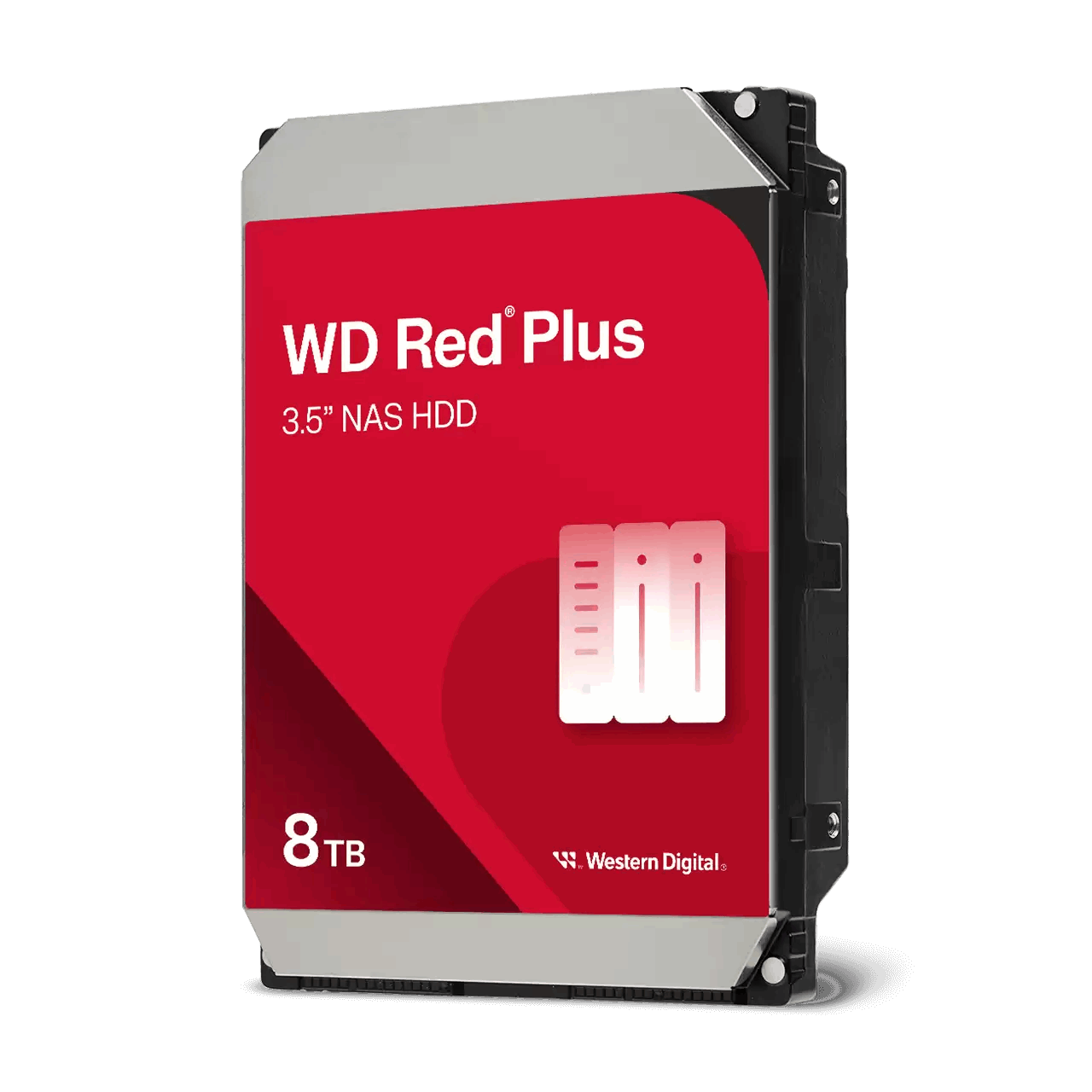 WD Red Plus Series WD80EFPX Hard Drive Front View