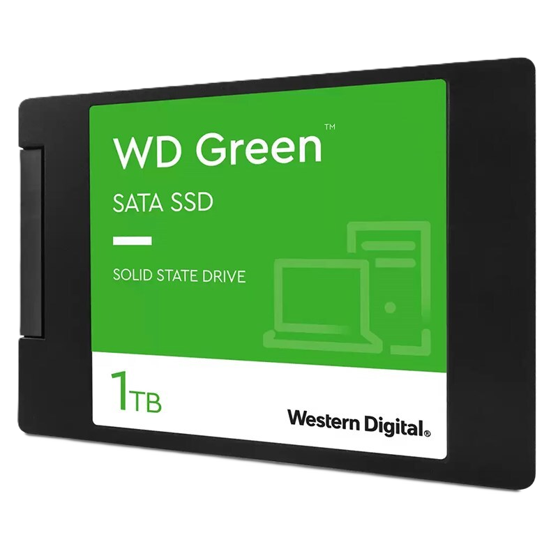 WD Green Series WDS100T3G0A SATA SSD Angled Front View