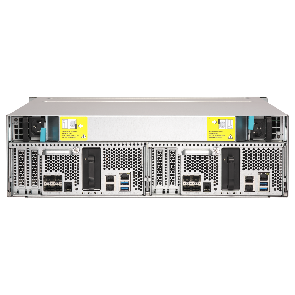 QNAP ES1686DC-2142IT-128G NAS Back View (I/O ports)