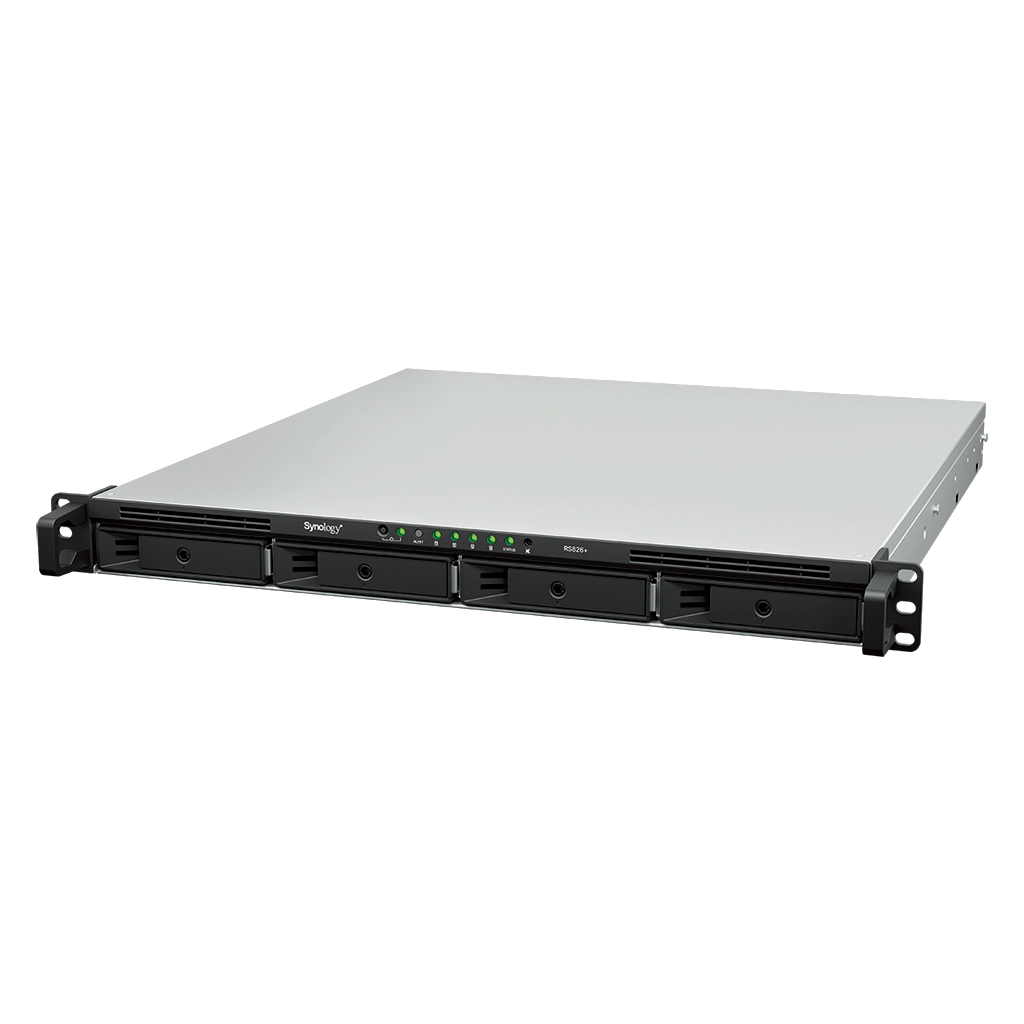 Synology RackStation RS826RP+ ,4-Bay AMD Ryzen V1500B 4-core 2.2 GHz ,4GB DDR4 ,Diskless NAS ,1 x Gen3 x8 slot (x4 link)