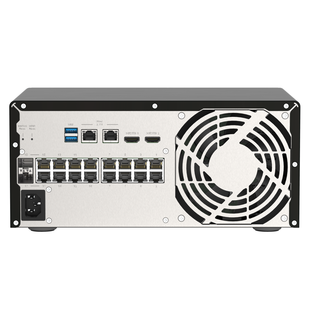 QNAP QGD-3014-16PT Switch Back View