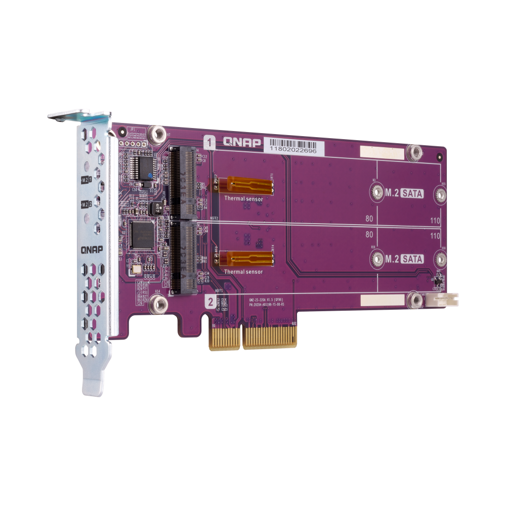 QNAP QM2-2S-220A Expansion Card Back View (I/O ports)