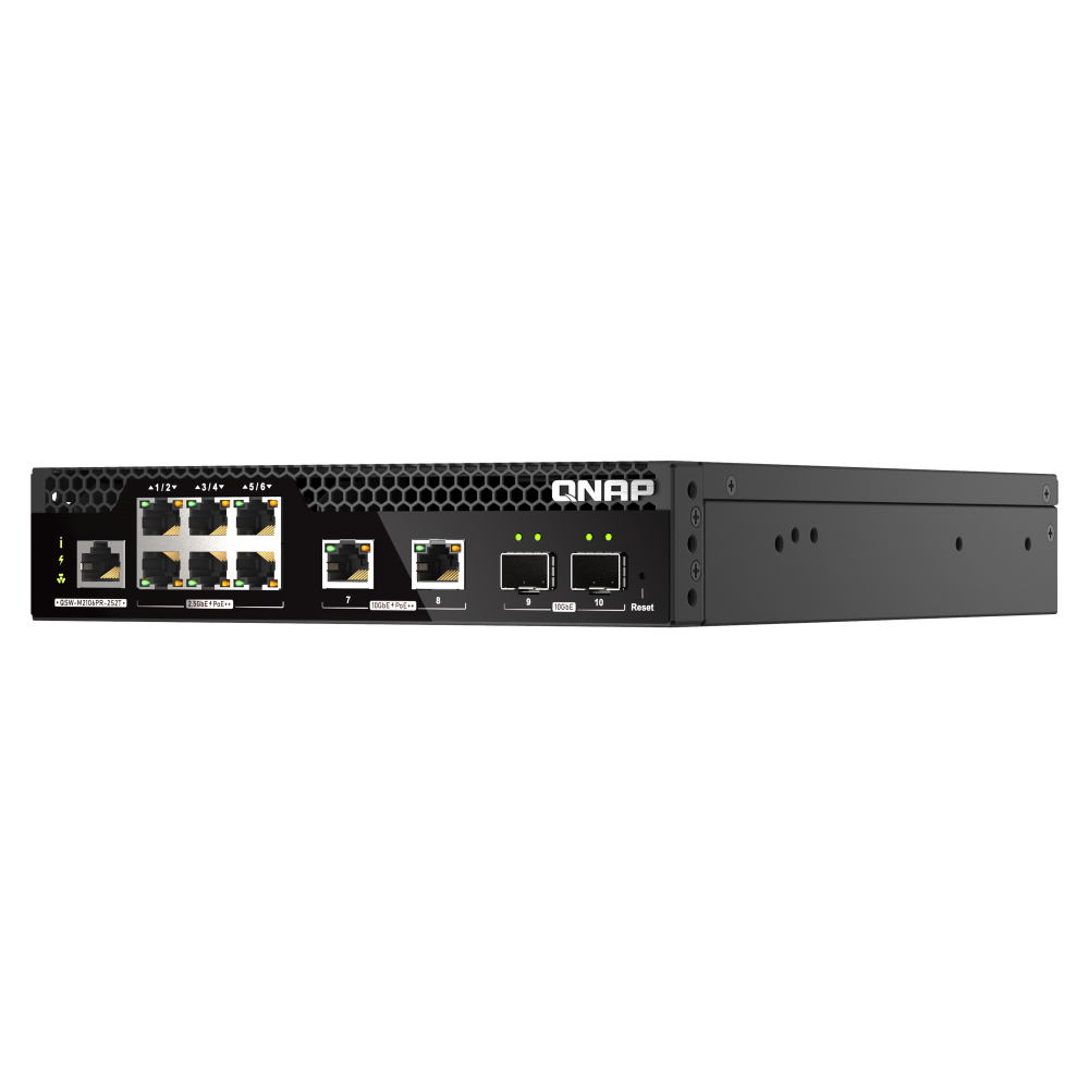 QNAP QSW-M2106PR-2S2T Switch Angled Front View