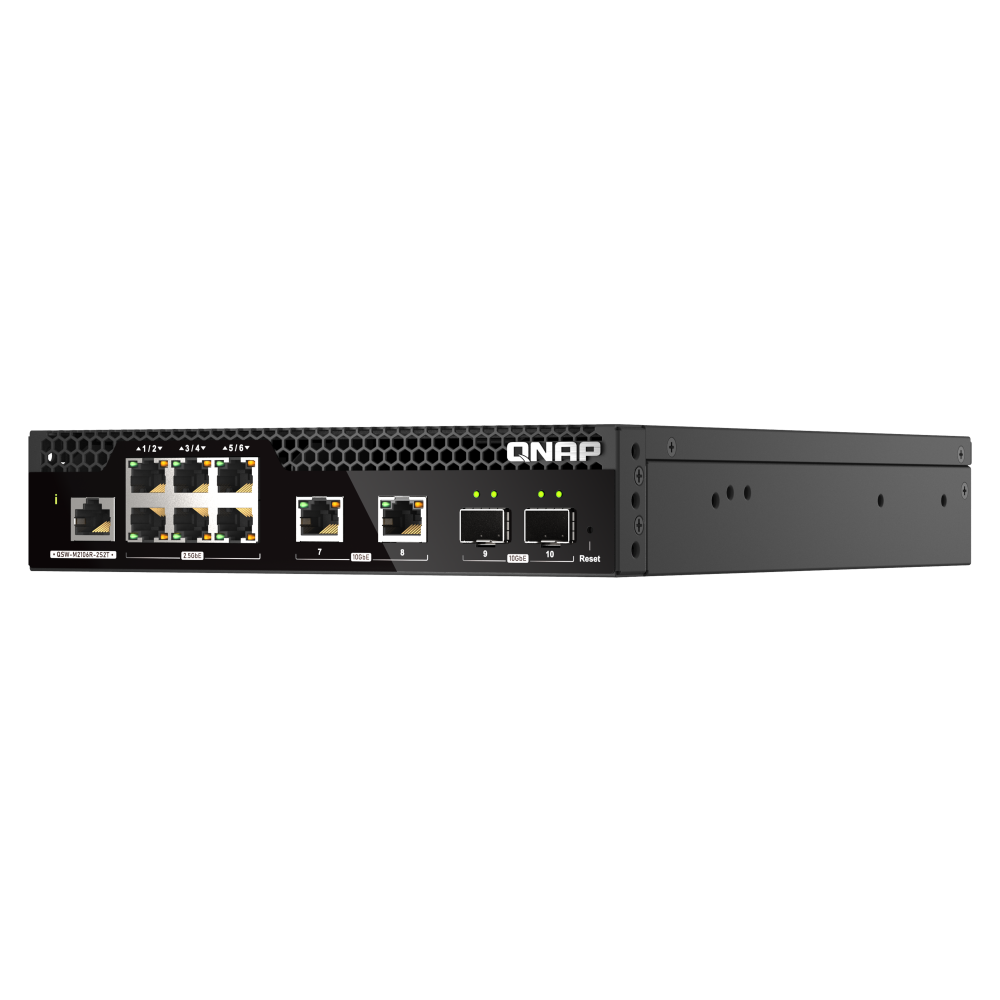 QNAP QSW-M2106R-2S2T Switch Angled Front View