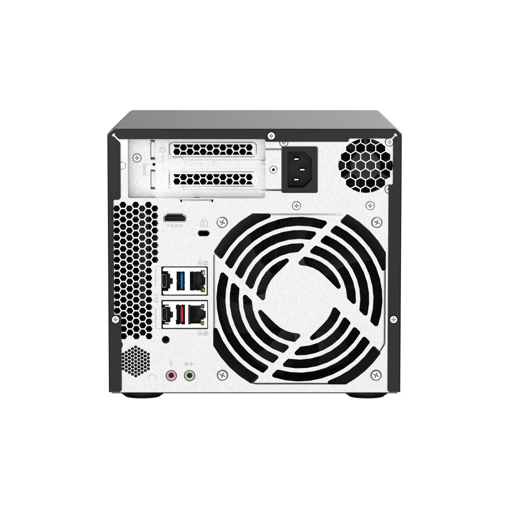 QNAP QVP-41A NVR for Surveillance Back View (I/O ports)