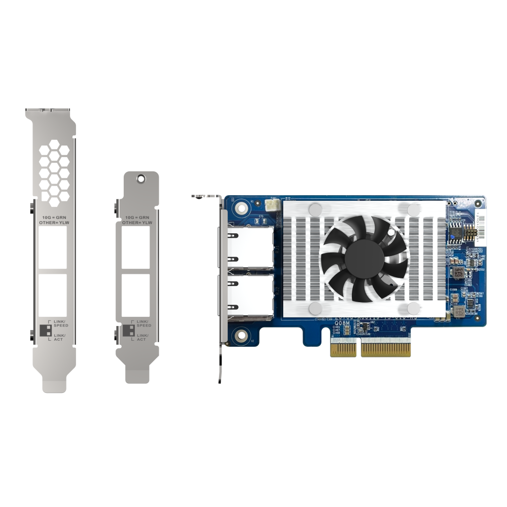 QNAP QXG-10G2T-X710 Expansion Card Back View (I/O ports)