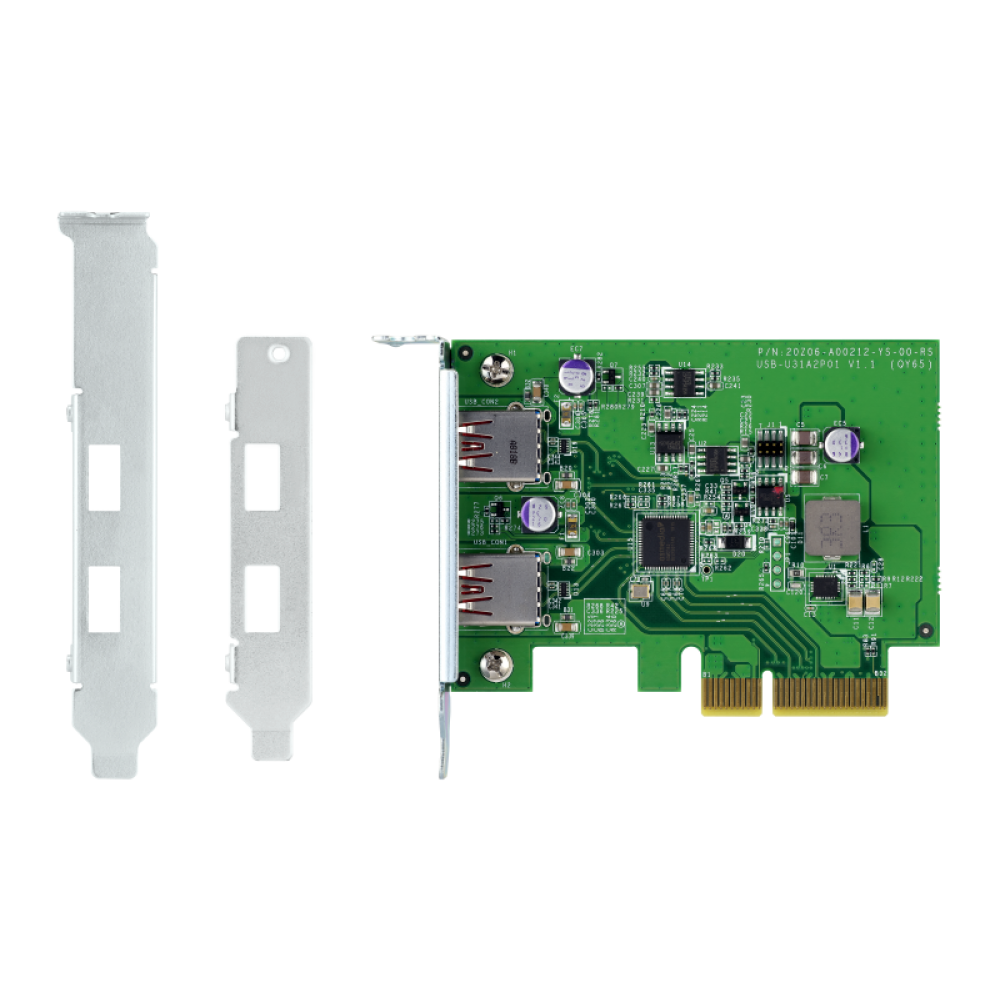 QNAP QXP-10G2U3A Expansion Card Back View (I/O ports)