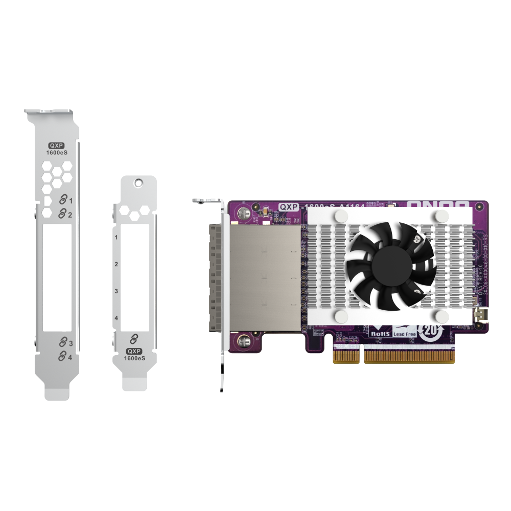 QNAP QXP-1600eS-A1164 Expansion Card Back View (I/O ports)