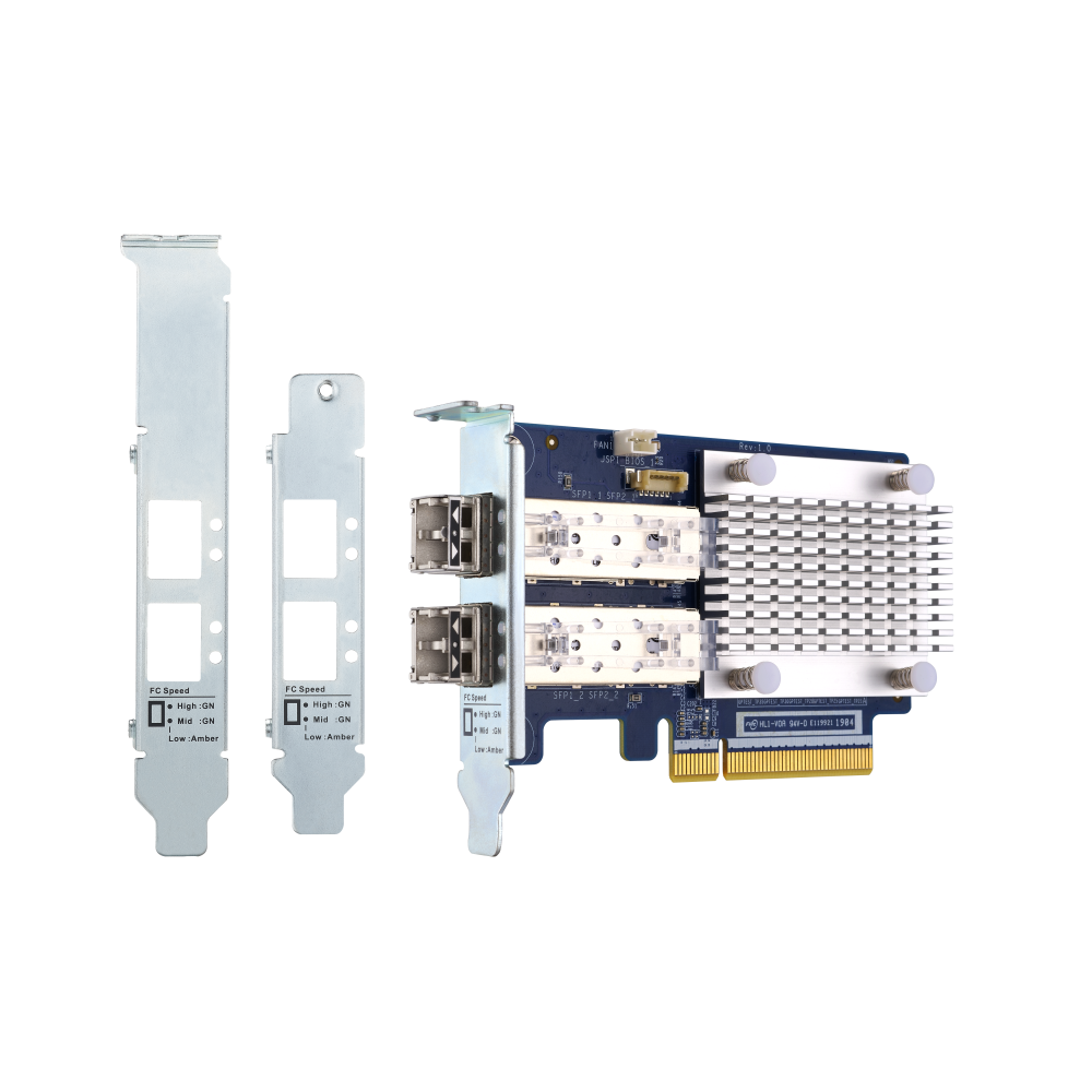 QNAP QXP-16G2FC Expansion Card Back View (I/O ports)