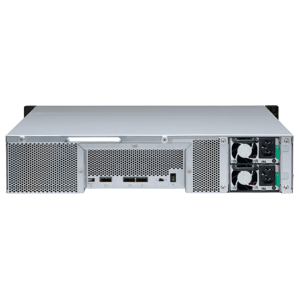 QNAP TL-R1200S-RP Expansion Unit Back View (I/O ports)
