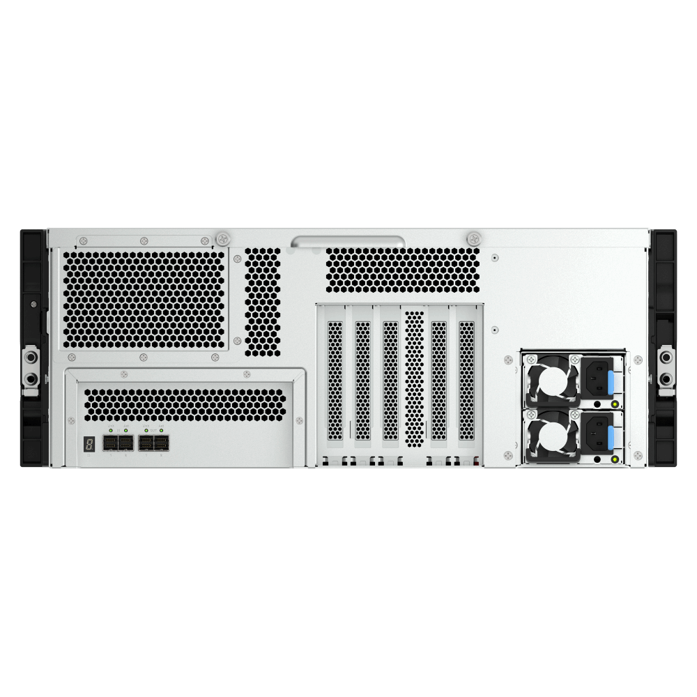 QNAP TL-R2400PES-RP Expansion Unit Back View (I/O ports)