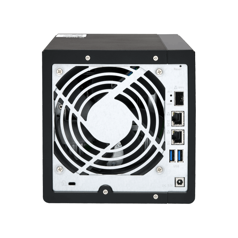 QNAP TS-431X3-4G NAS Back View (I/O ports)
