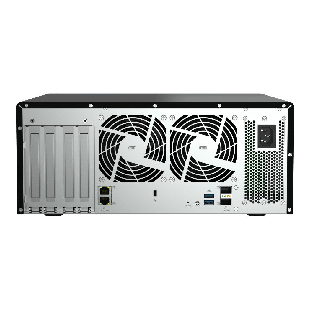 QNAP TS-h1290FX-7302P-128G NAS Back View (I/O ports)