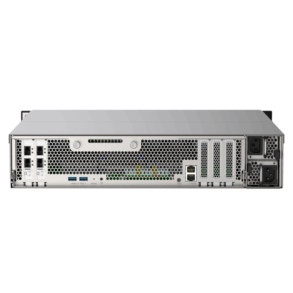 QNAP TS-h2490FU-7302P-128G NAS Back View (I/O ports)