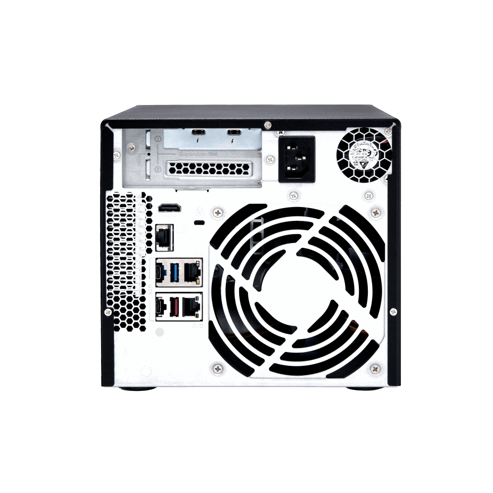 QNAP TVS-472XT-i3-4G NAS Back View (I/O ports)