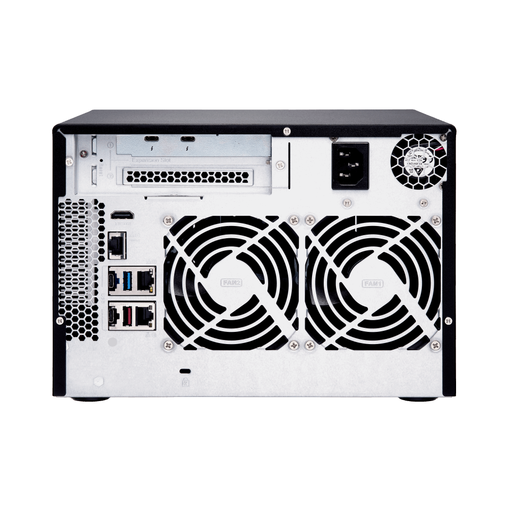 QNAP TVS-672XT-I3-8G NAS Back View (I/O ports)