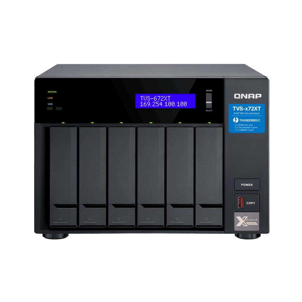QNAP TVS-672XT-I3-8G NAS Side View 4