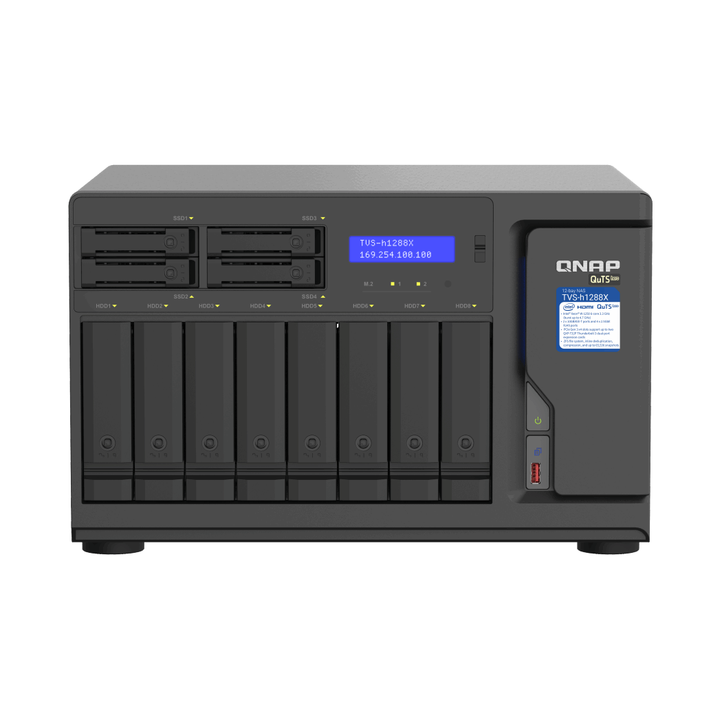 QNAP TVS-h1288X-W1250-16G NAS Side View 3