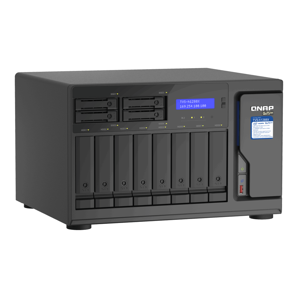 QNAP TVS-h1288X-W1250-16G NAS Side View 4