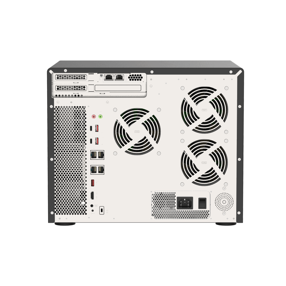 QNAP TVS-h1688X-W1250-32G NAS Back View (I/O ports)