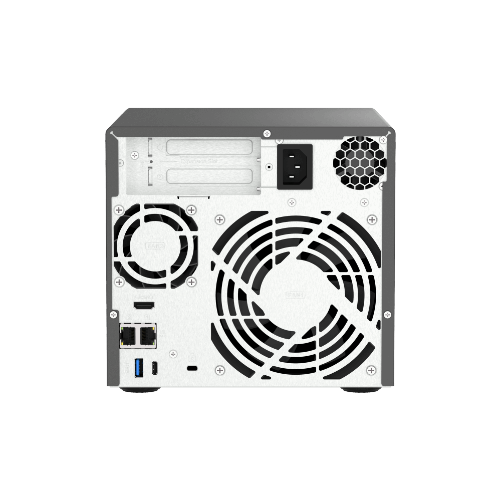 QNAP TVS-h474-PT-8G NAS Back View (I/O ports)