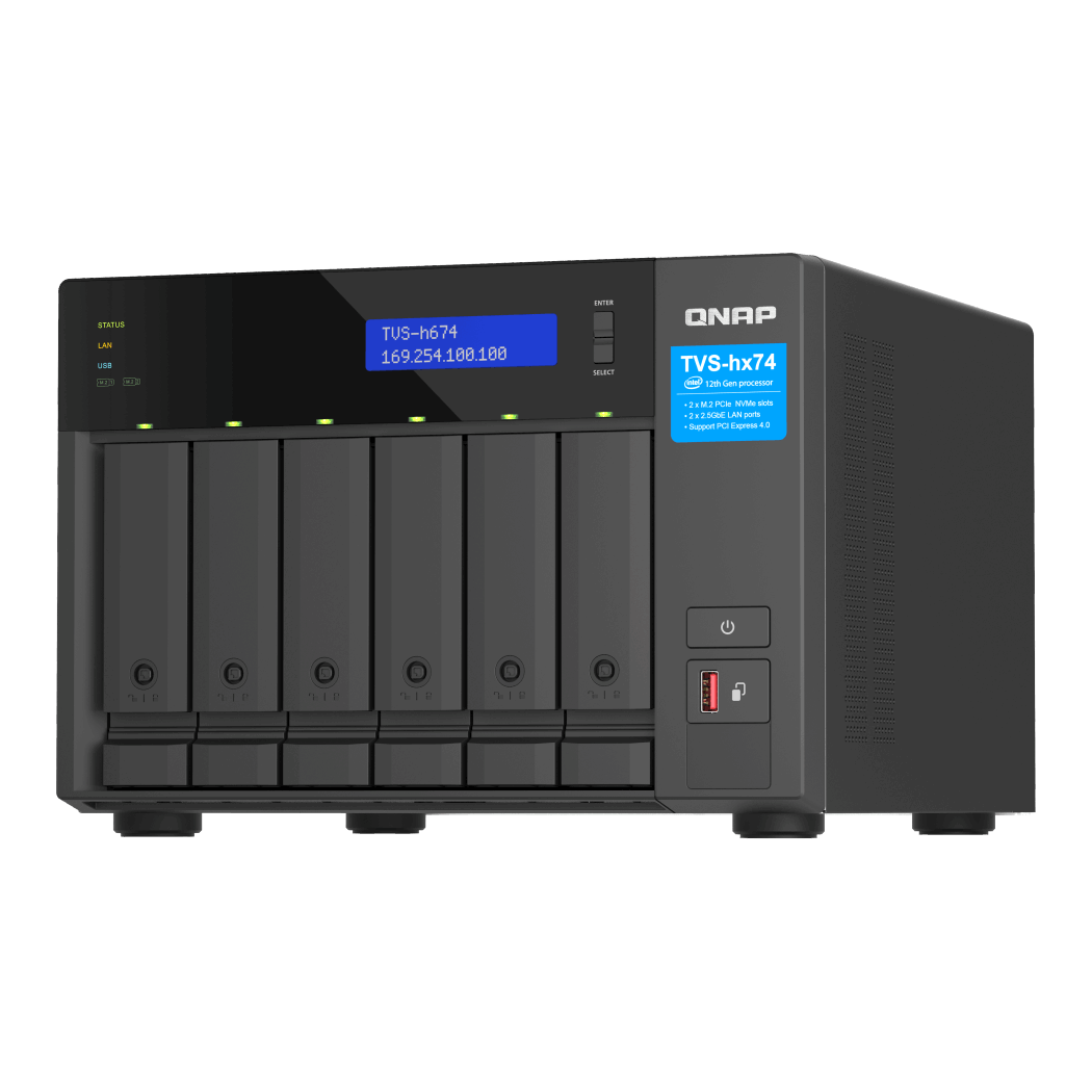 QNAP TVS-h674-i3-16G NAS Front View