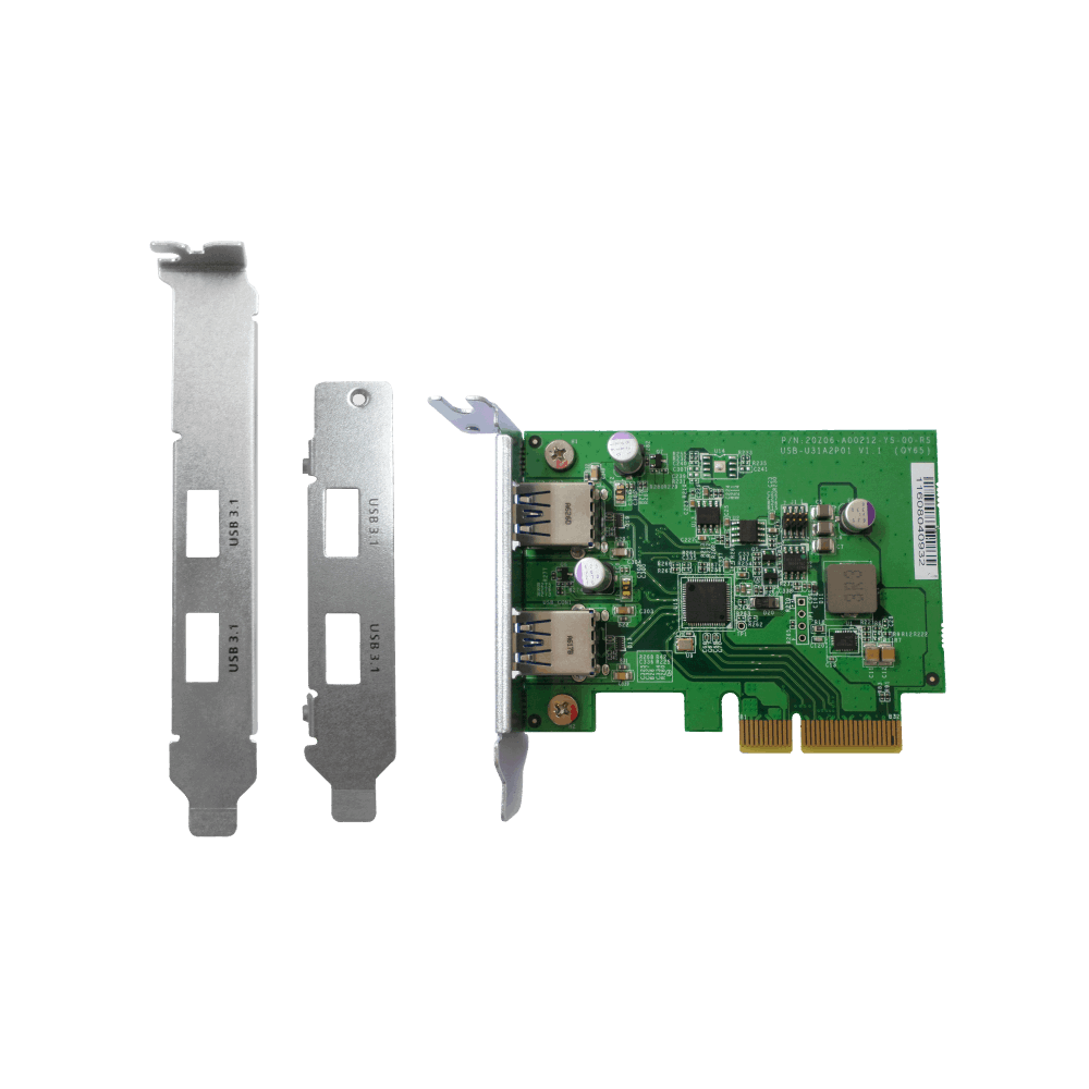 QNAP USB-U31A2P01 Expansion Card Back View (I/O ports)
