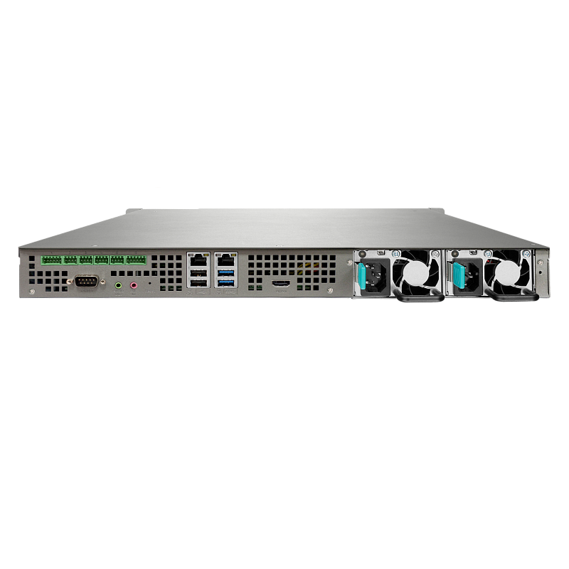 QNAP VS-4108U-RP Pro+ NVR for Surveillance Back View (I/O ports)